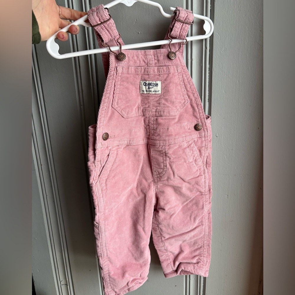 Baby 9M Girl’s OshKosh B'gosh Pink Corduroy Lined Overalls